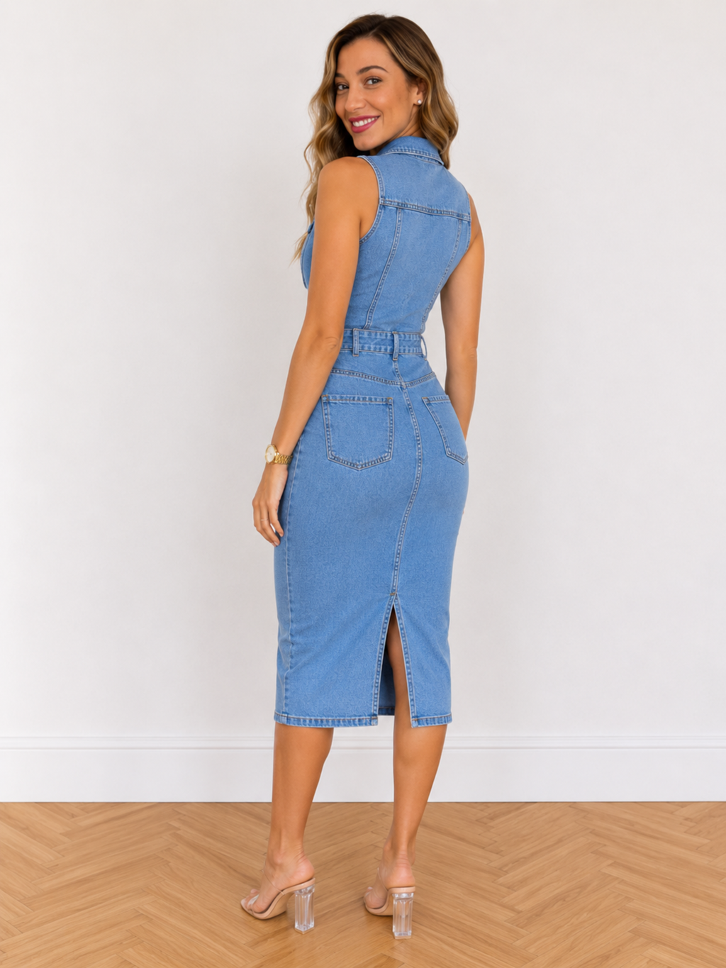 VESTIDO SEMI ELÁSTICO DENIM