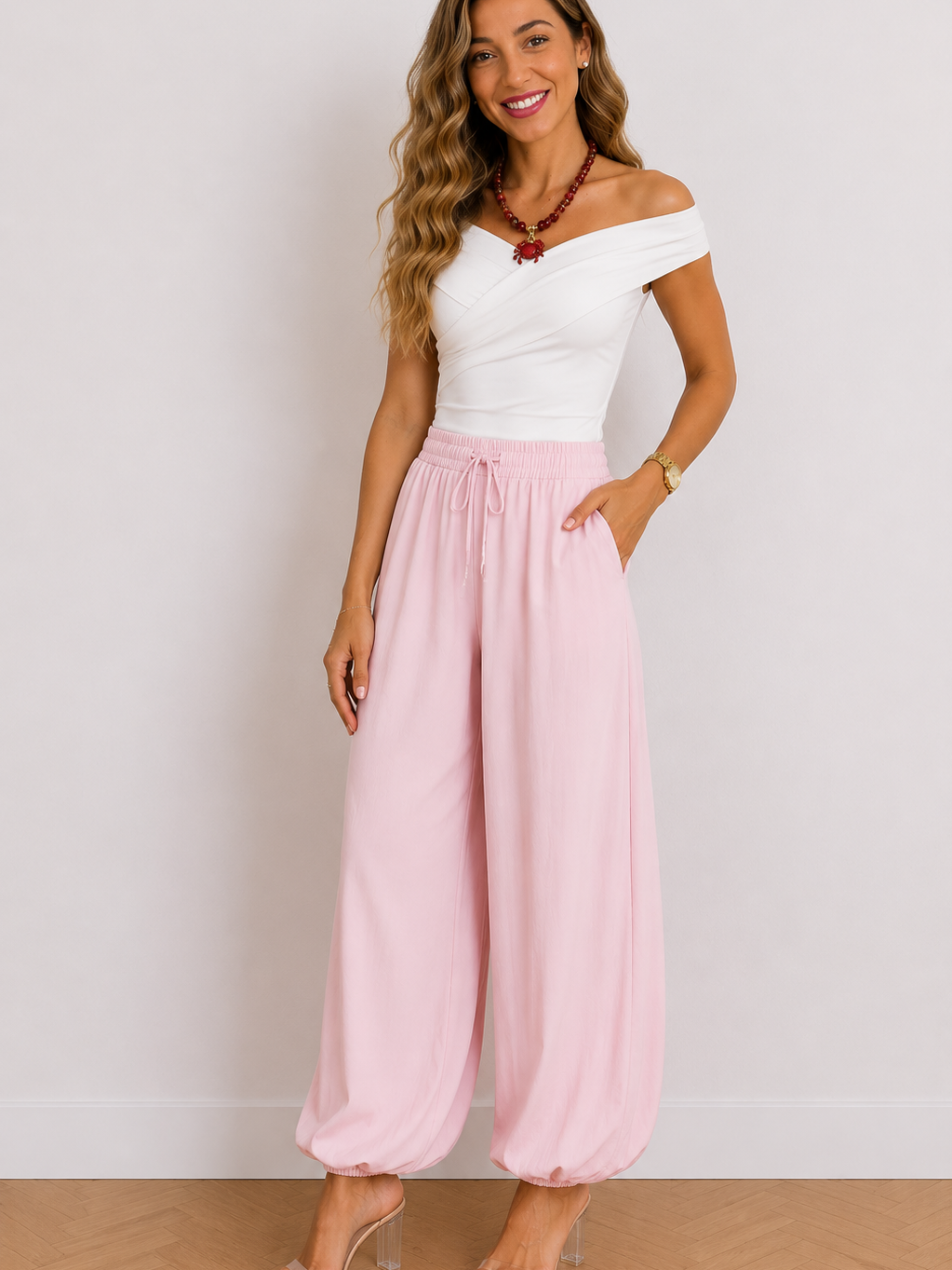 PANTALÓN GLOBO PUÑO LISO