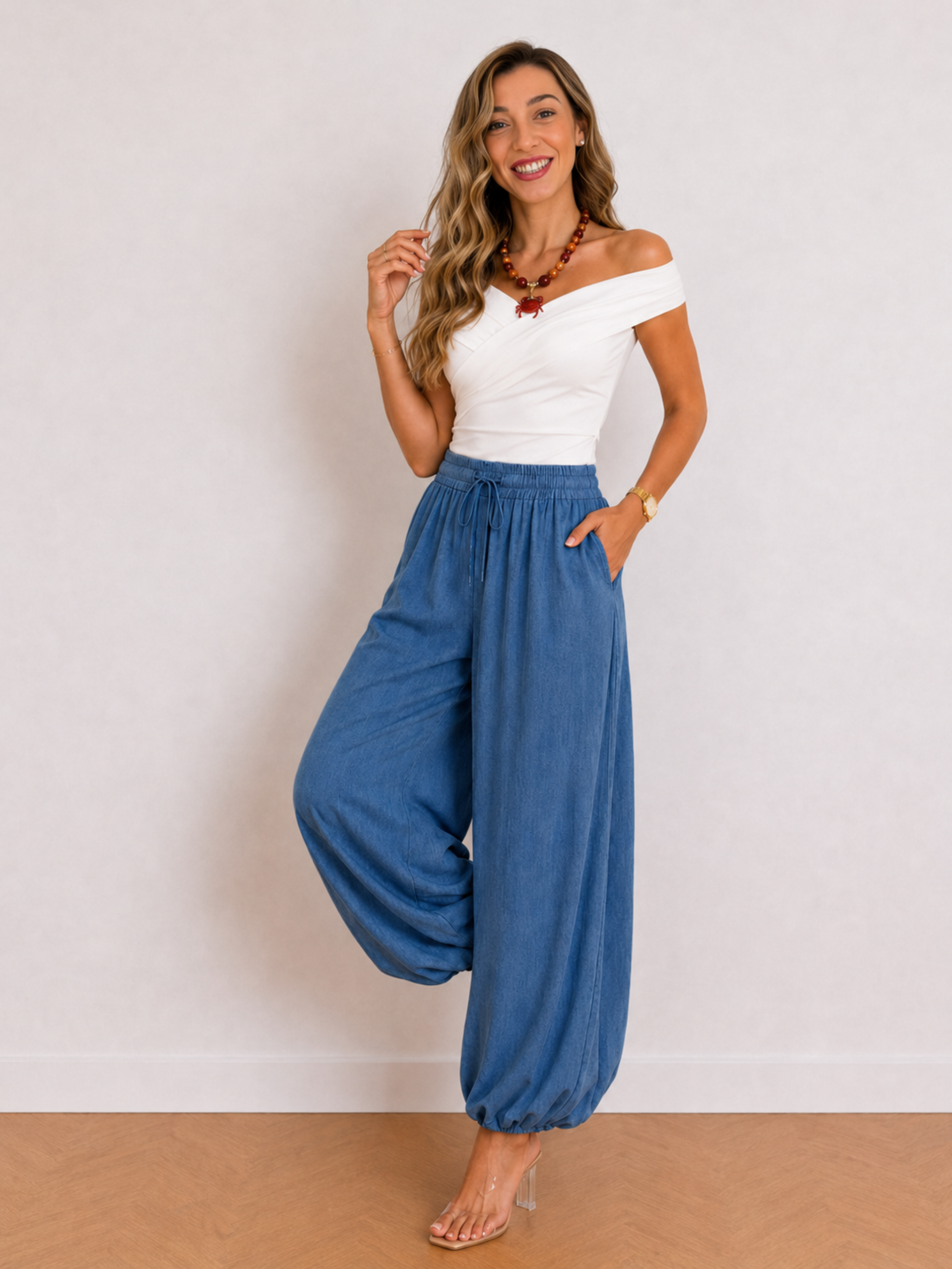 PANTALÓN GLOBO PUÑO LISO