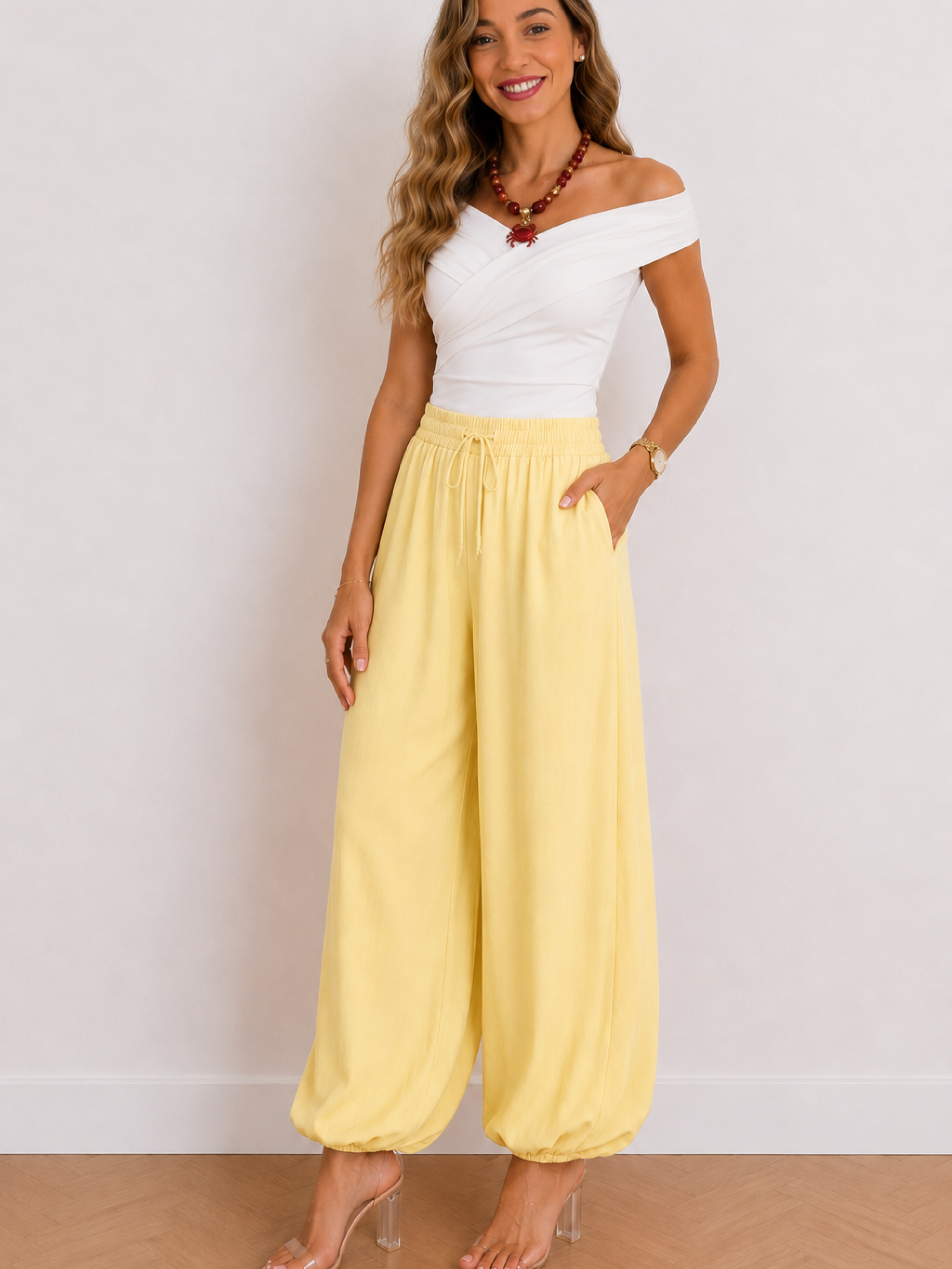 PANTALÓN GLOBO PUÑO LISO