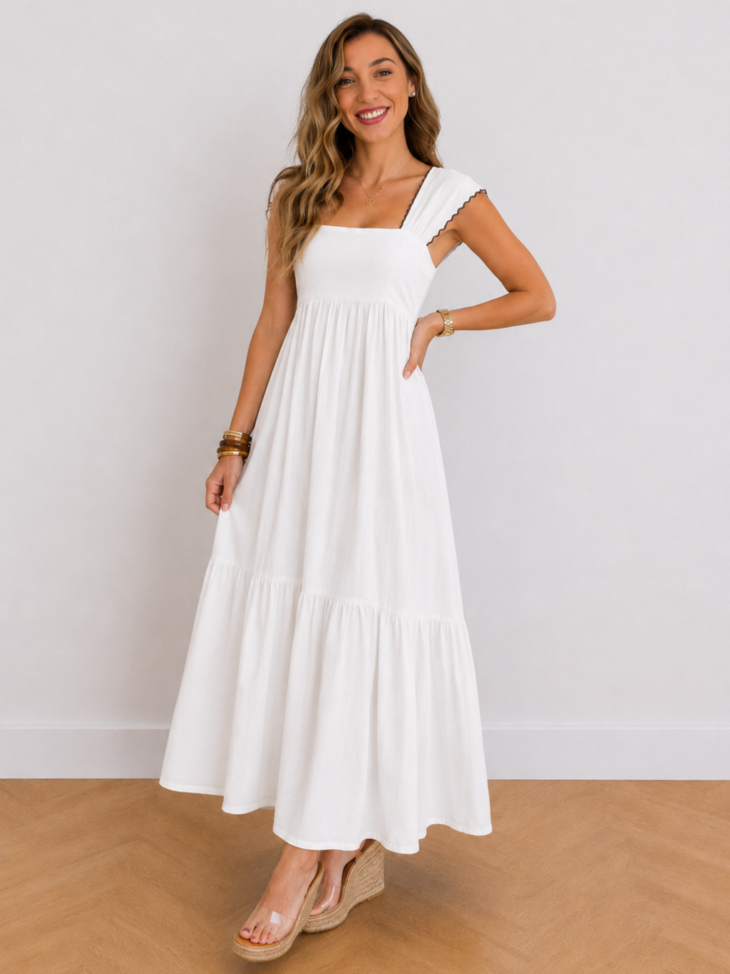 VESTIDO MANGA BORDADA