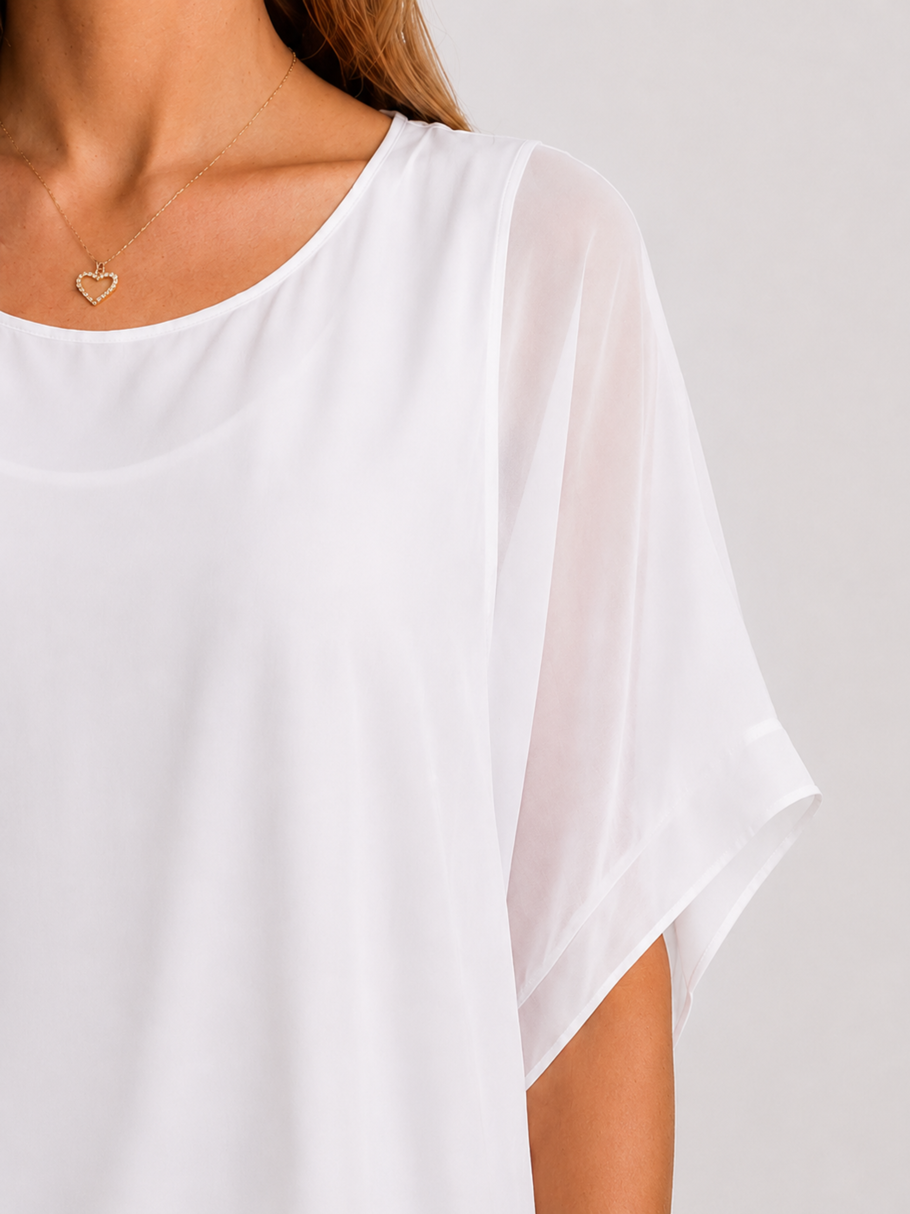 BLUSA GASA-SATÉN ASIMÉTRICA
