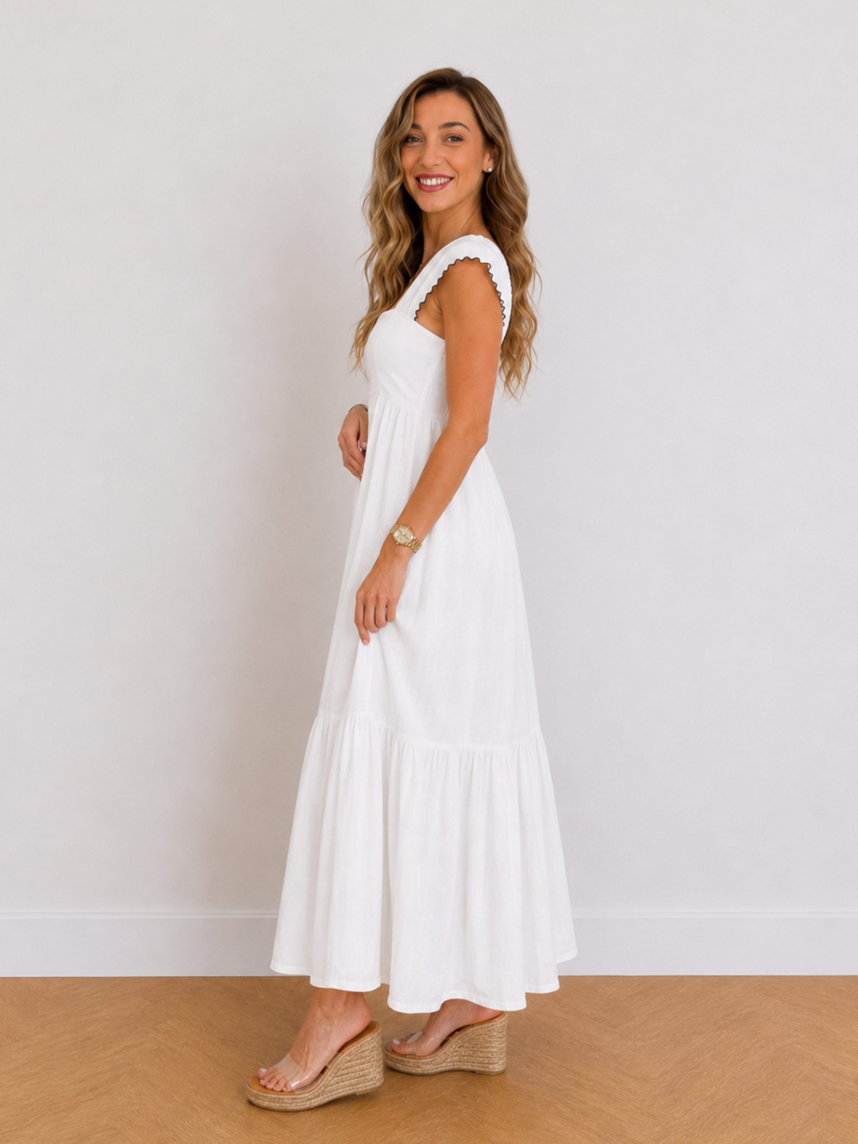 VESTIDO MANGA BORDADA