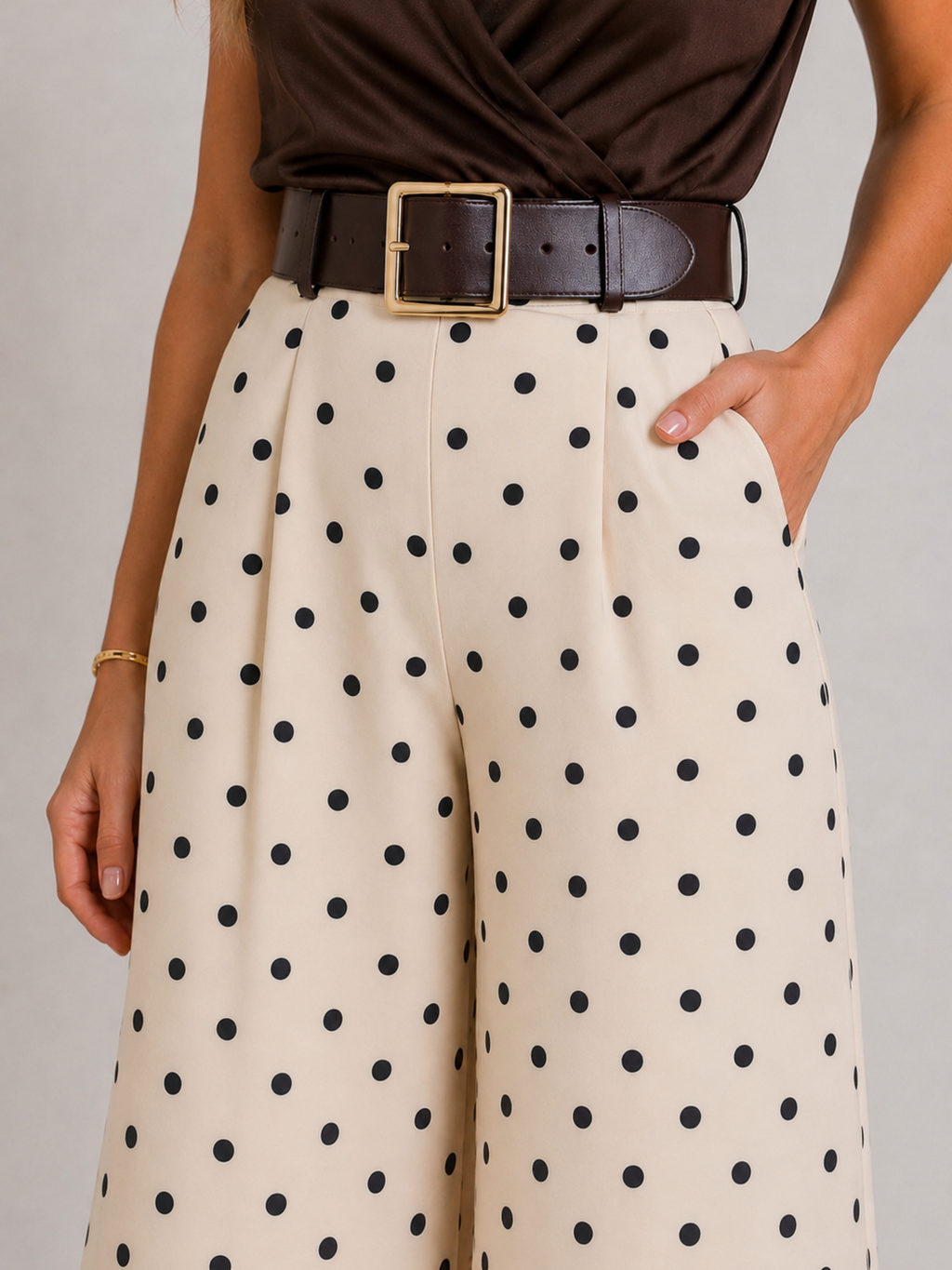 PANTALÓN LUNARES CON CINTURÓN