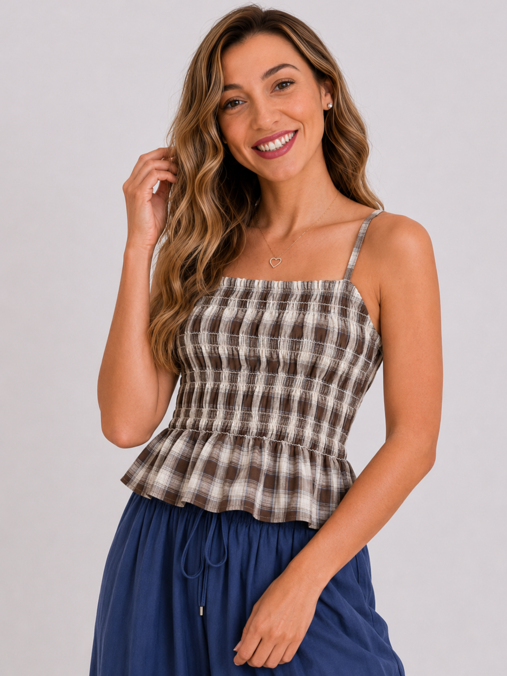 BLUSA CUADROS BOHO