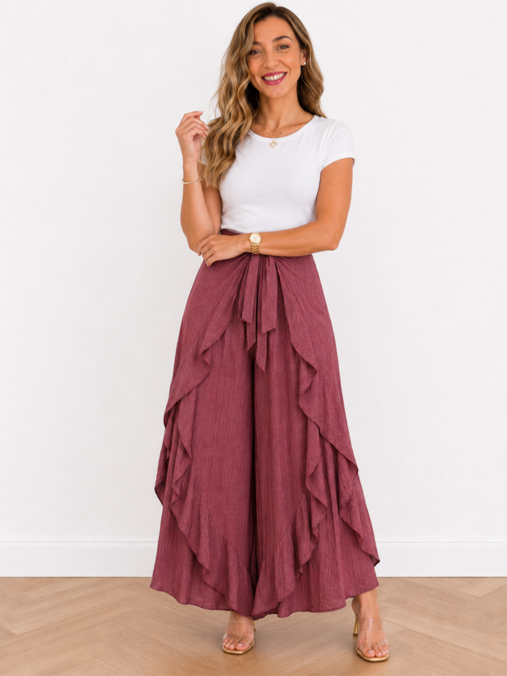 PANTALÓN CAÍDA VOLANTE