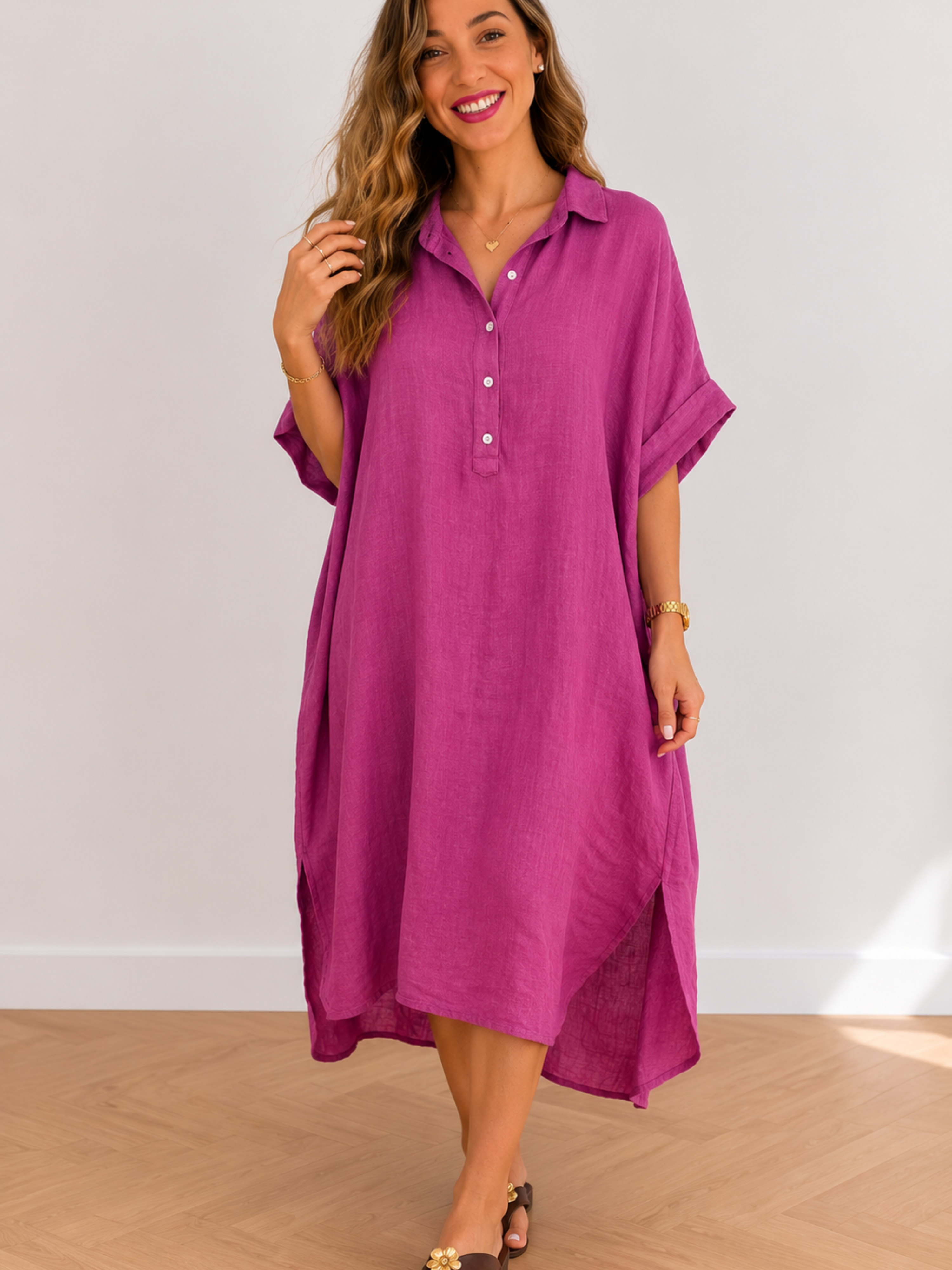 VESTIDO LINO CON BOLSILLO