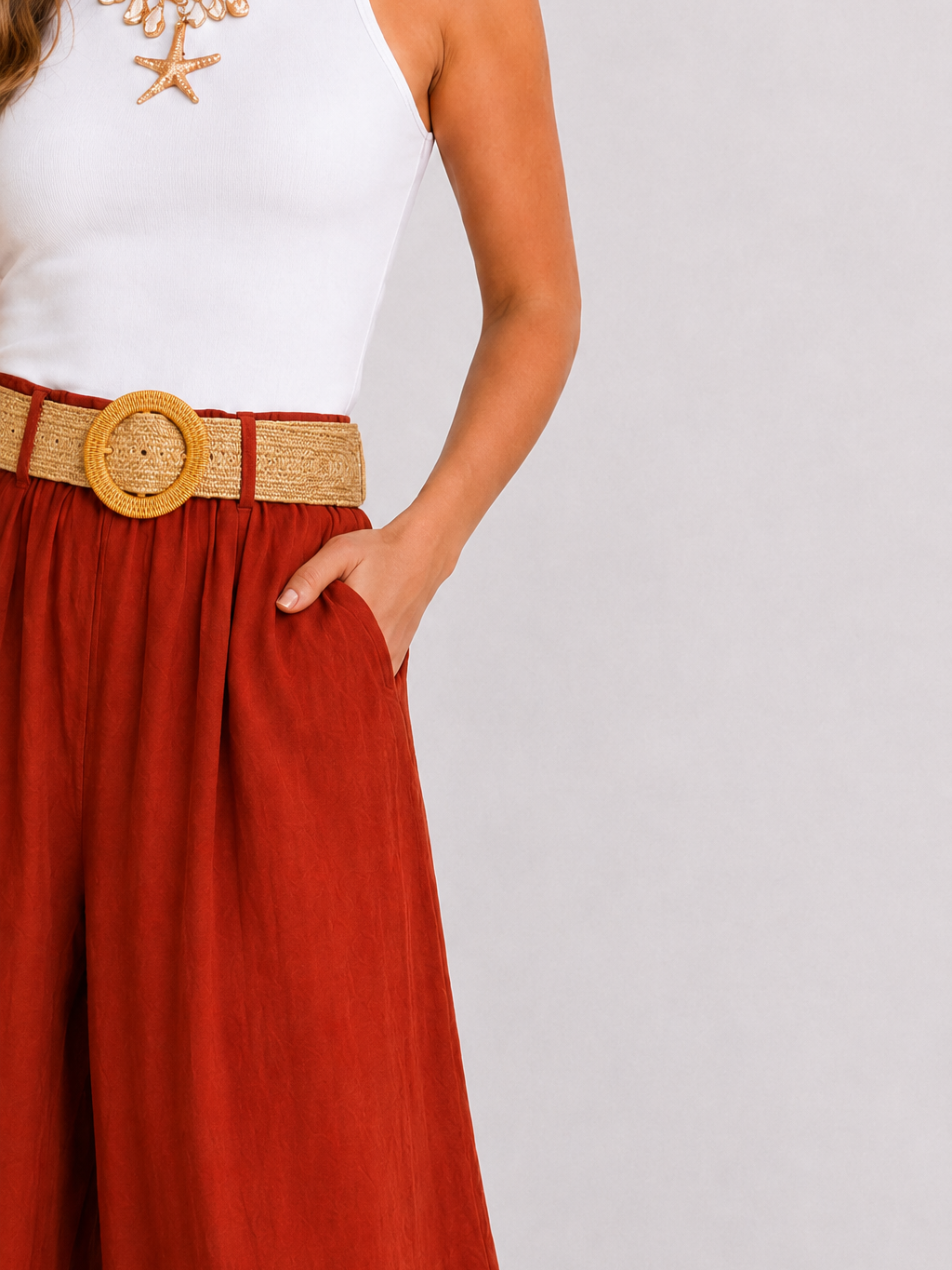PANTALÓN PALAZZO CON CINTURÓN