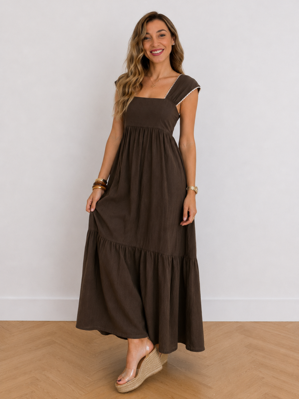 VESTIDO MANGA BORDADA
