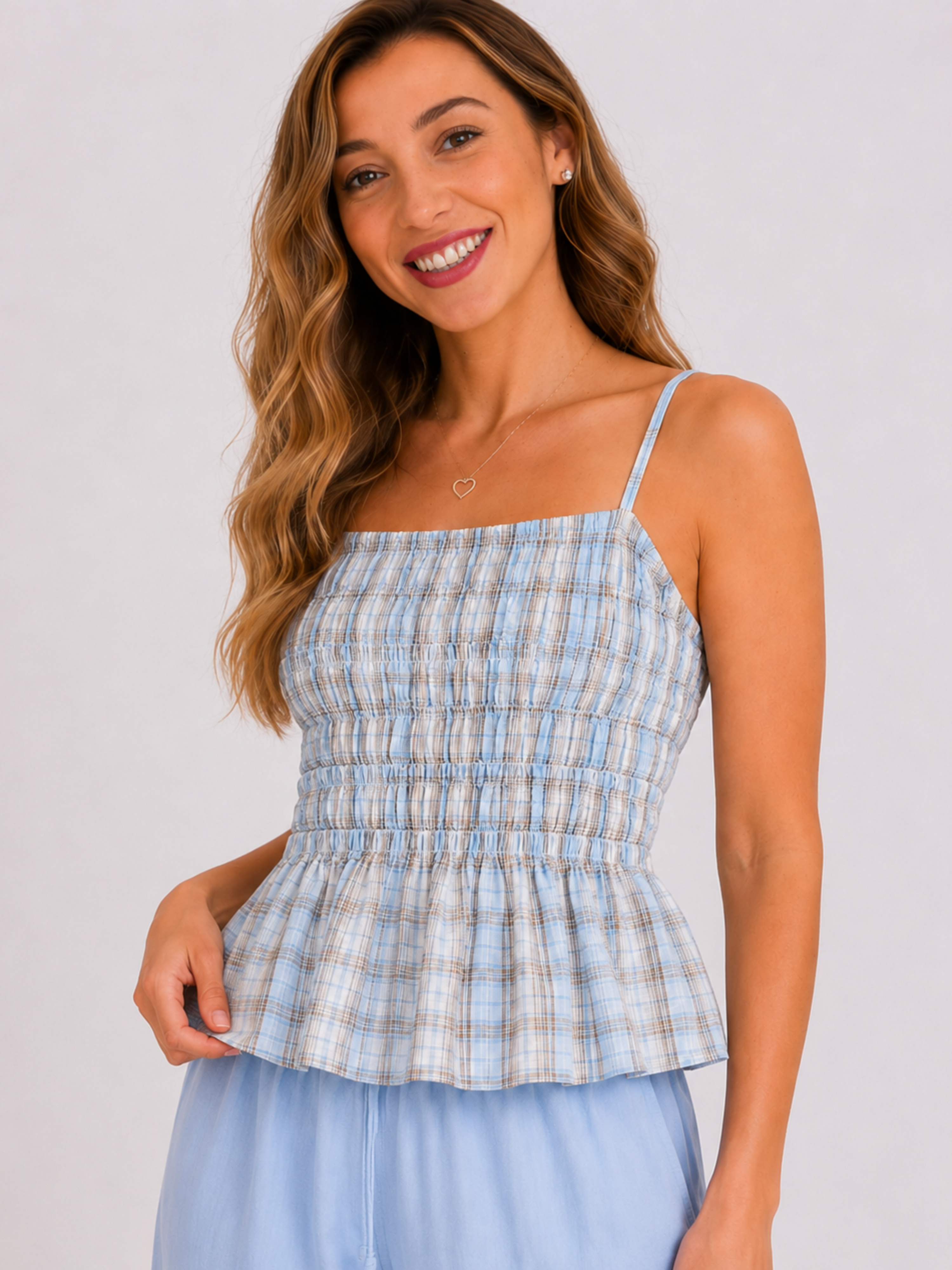 BLUSA CUADROS BOHO
