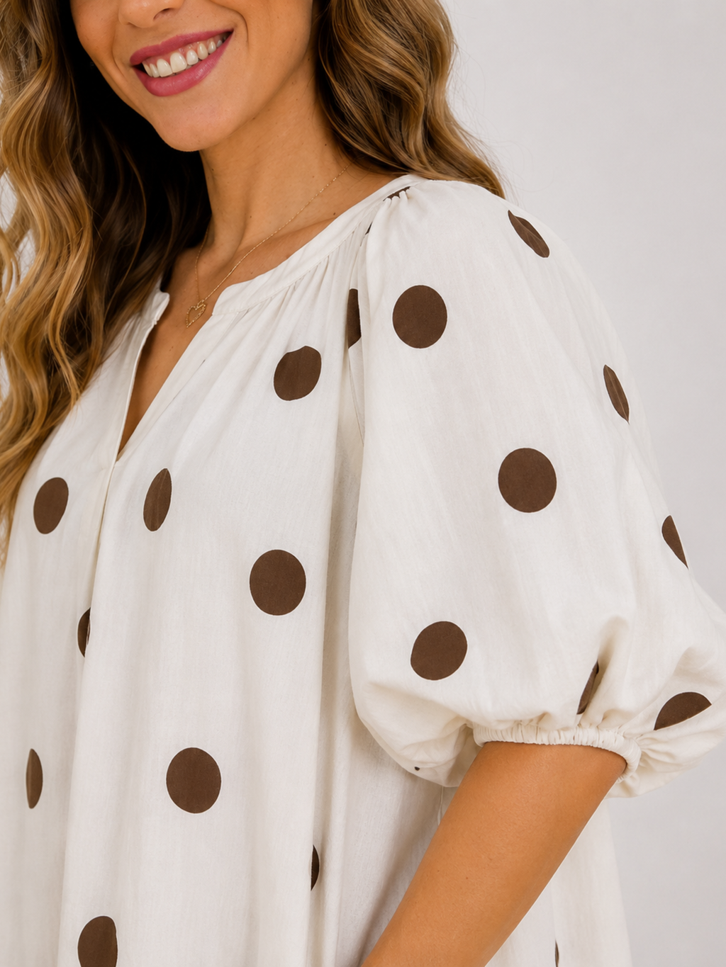 VESTIDO MANGA GLOBO LUNARES