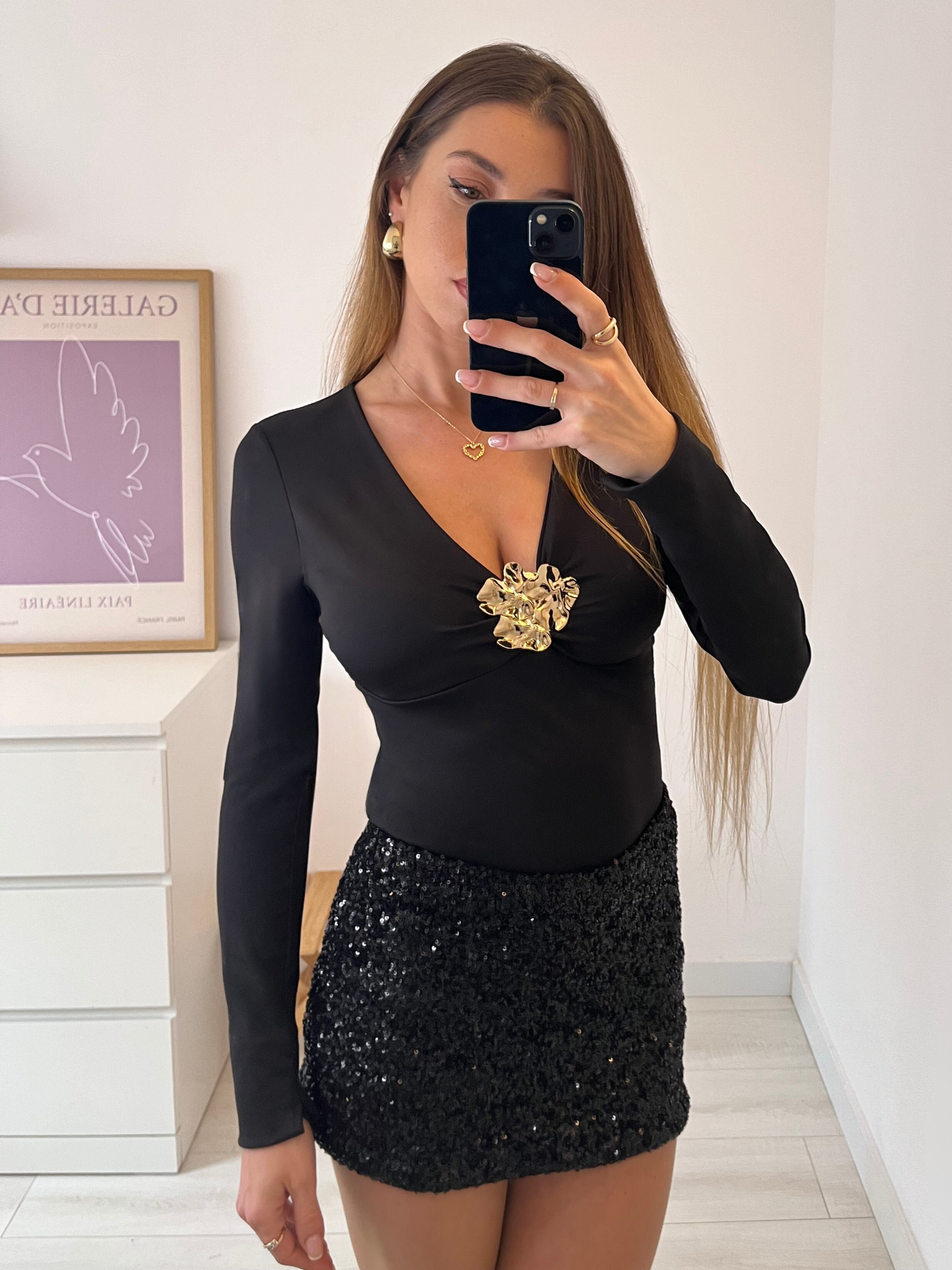 CAMISETA FLORENZA NEGRO