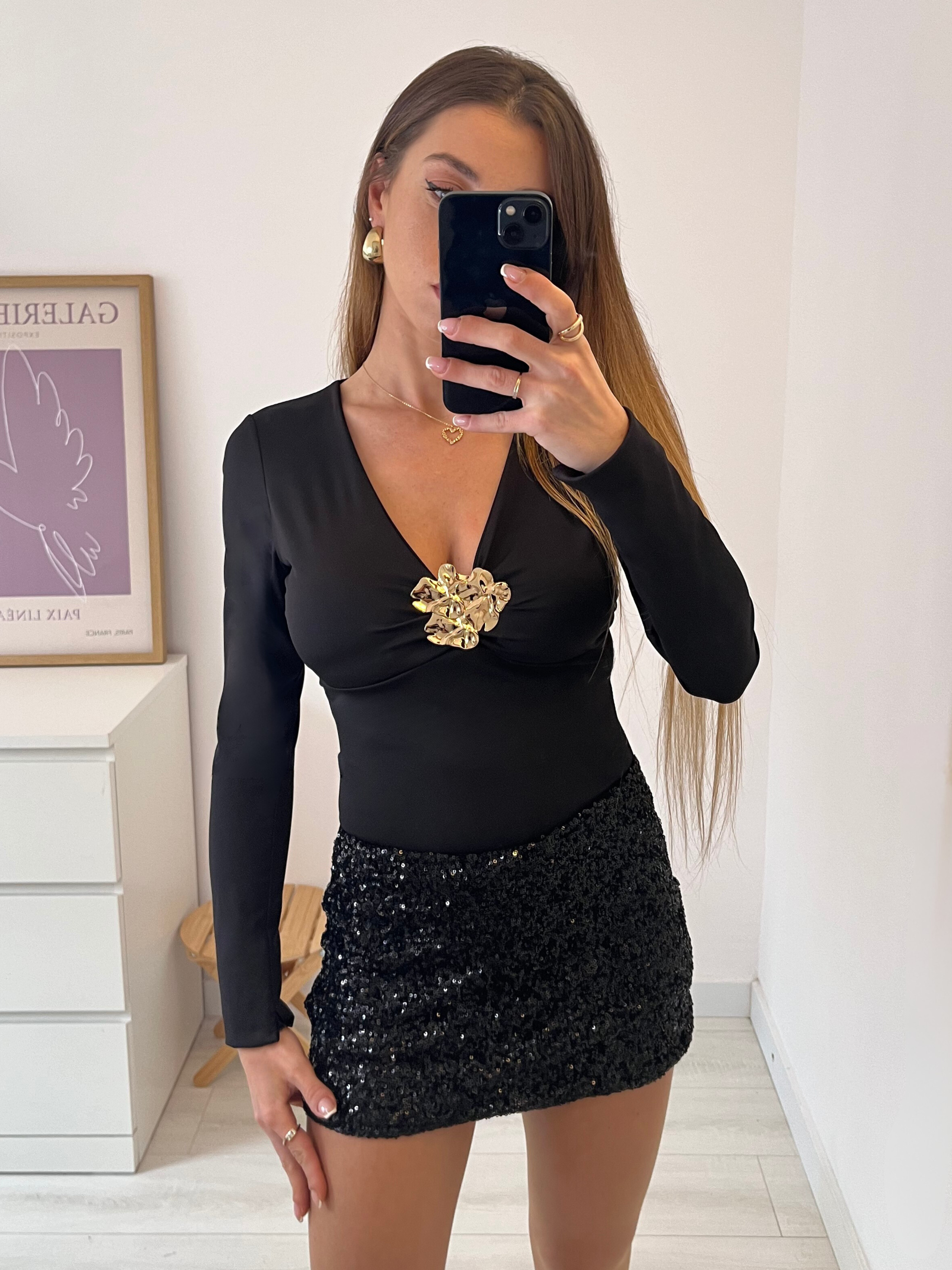 CAMISETA FLORENZA NEGRO