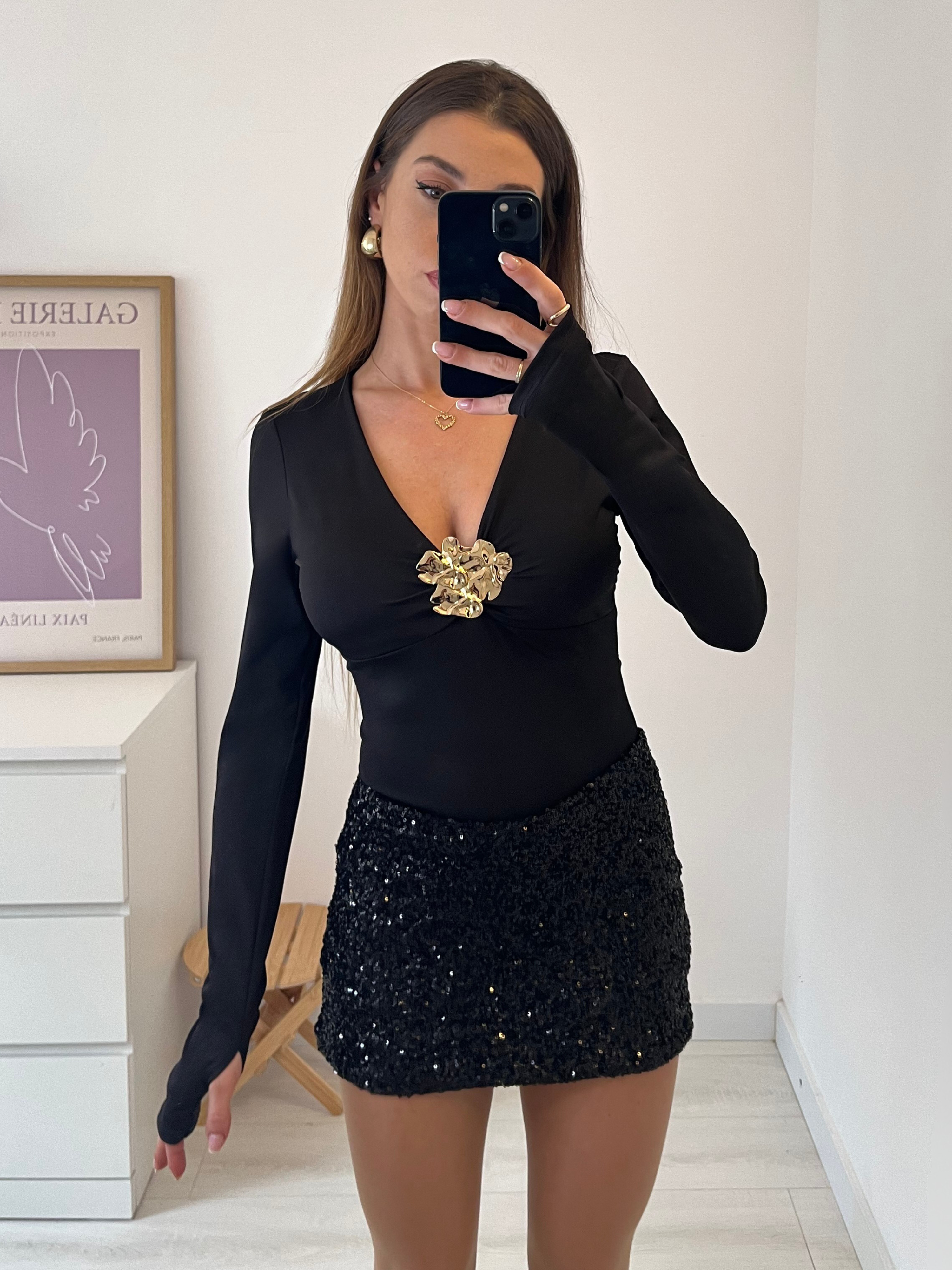 CAMISETA FLORENZA NEGRO