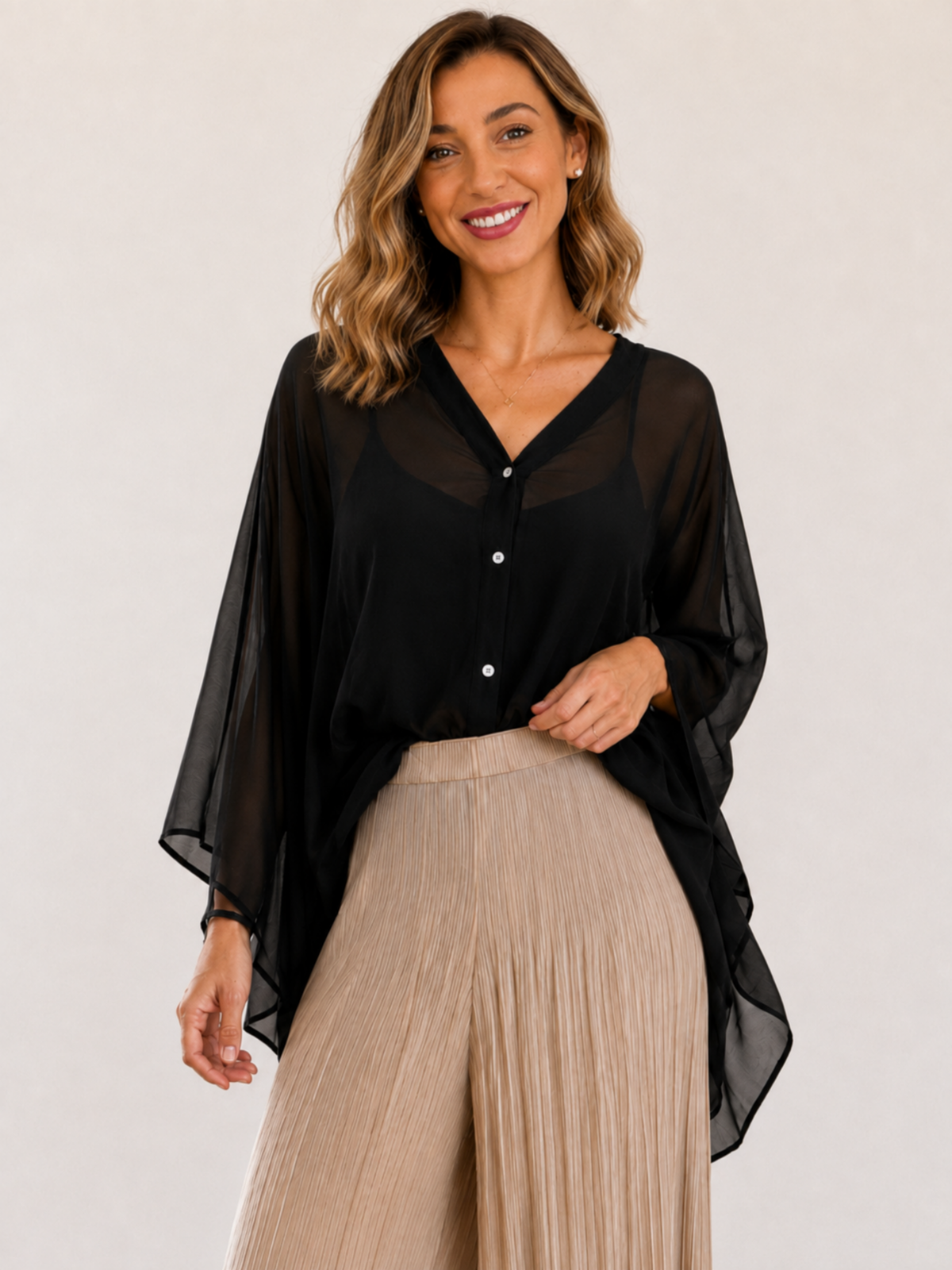 BLUSA DOBLE SEDA