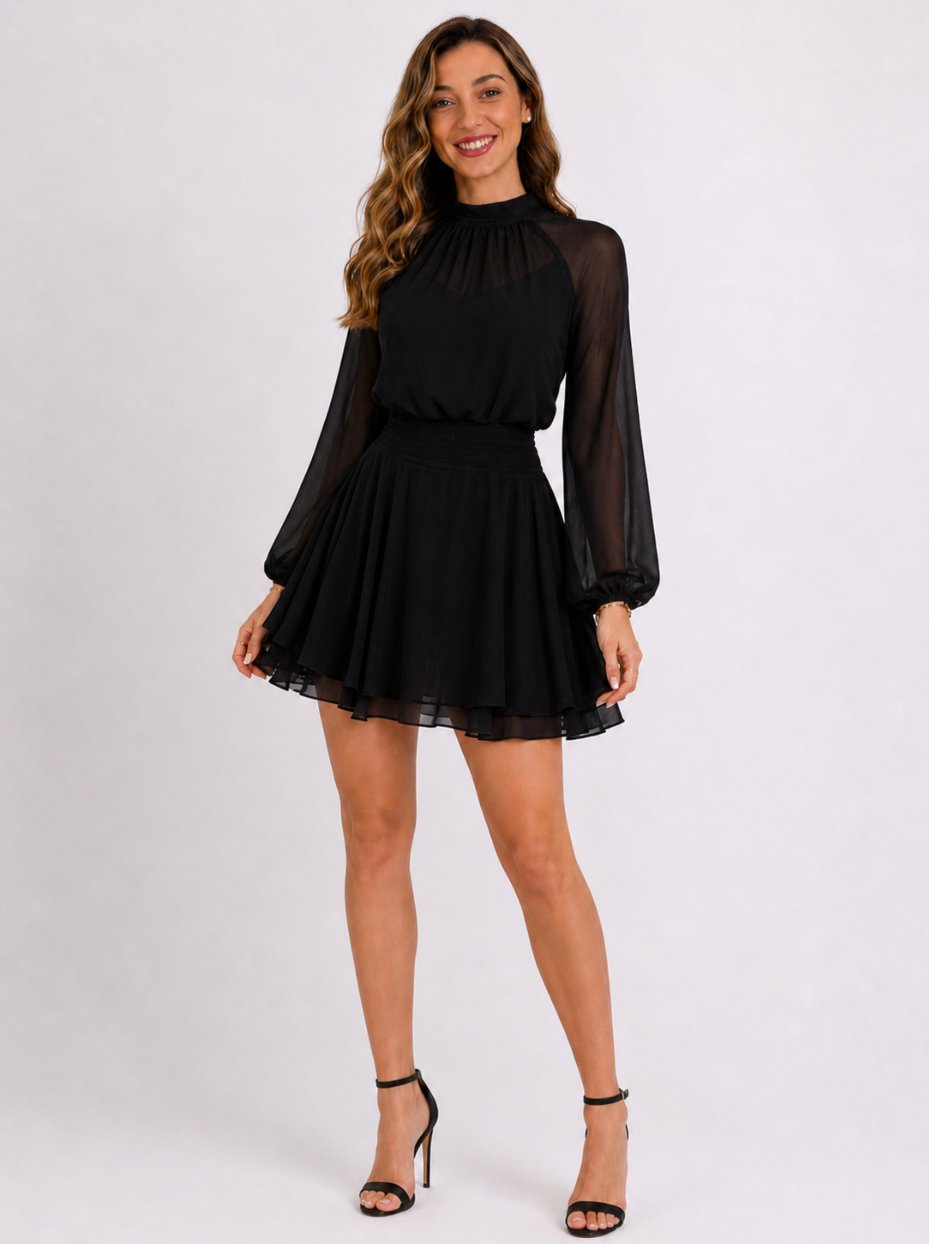 VESTIDO CON MONO INCORPORADO VOLANTE
