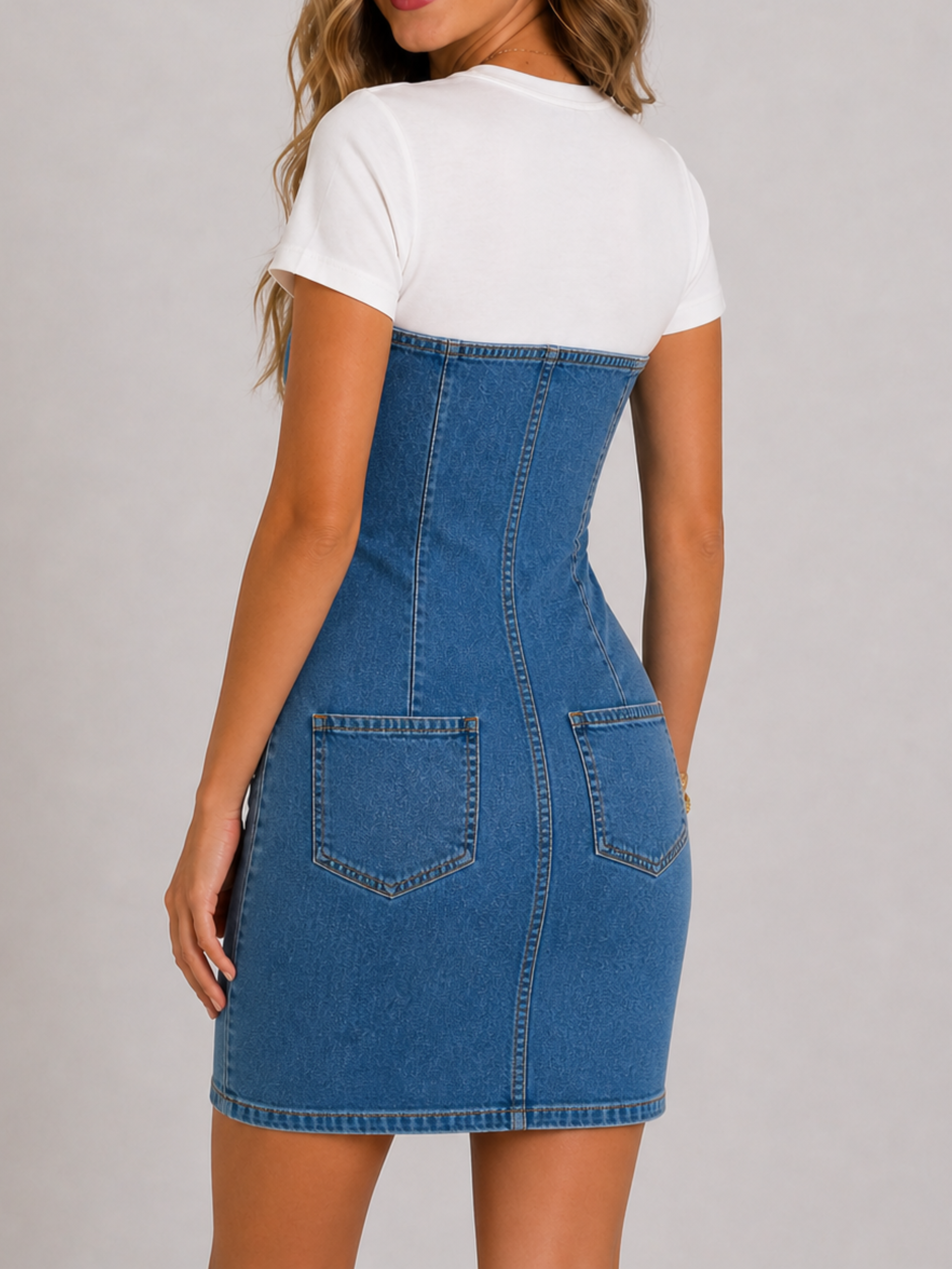 VESTIDO DENIM SEMI ELÁSTICO