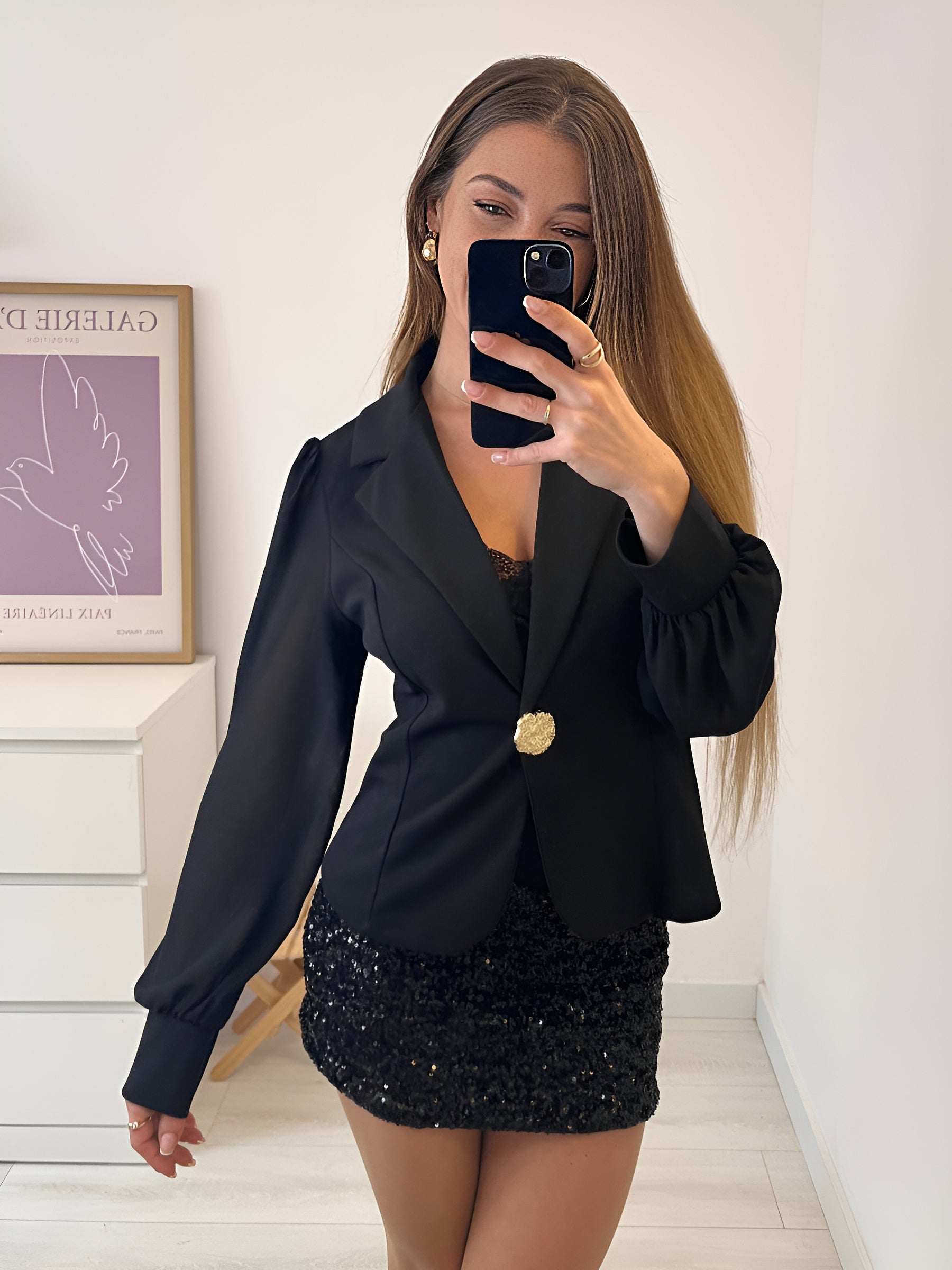 BLAZER OLIVIA OVERSIZE NEGRO